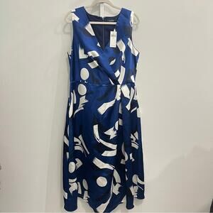 Ralph Lauren Blue and White Midi Dress